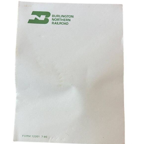 Burlington Northern Railroad Paper Pad Pre 1980s Vintage Railfan Collecting - Picture 1 of 4